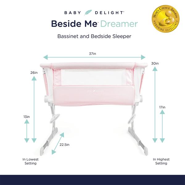 Imagem de Bassinet Baby Delight Beside Me Dreamer Bedside Sleeper rosa