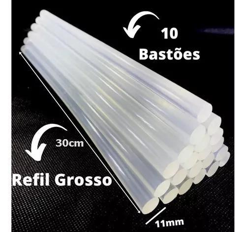 Bastão Cola Quente Grosso - 11mm /30cm Kit com 10 Transparente - Utilidades DOMÉSTICAS Imagem de Bastão Cola Quente Grosso - 11mm /30cm Kit com 10 Transparente