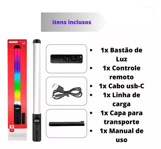 Imagem de Bastão De Led Fotografia Colorido Rbg Light Stick Portatil