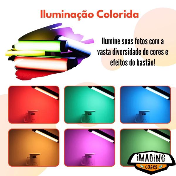 Imagem de Bastão de Led Iluminador Rgb Magnético Com Controle - P100