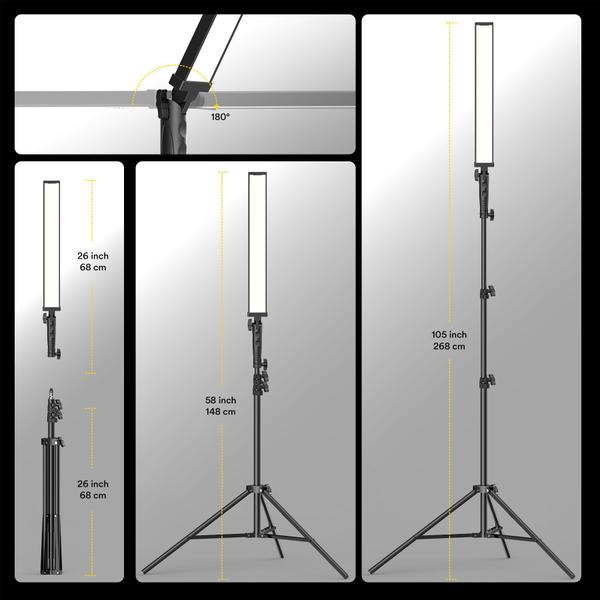 Imagem de Bastão de luz de vídeo LED RaLeno 2X45W 2700K-6500K CRI97+