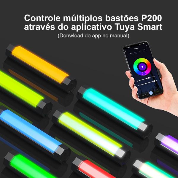 Imagem de Bastão De Luz Led 6w P200 Rgb Controle Remoto Ou Celular App