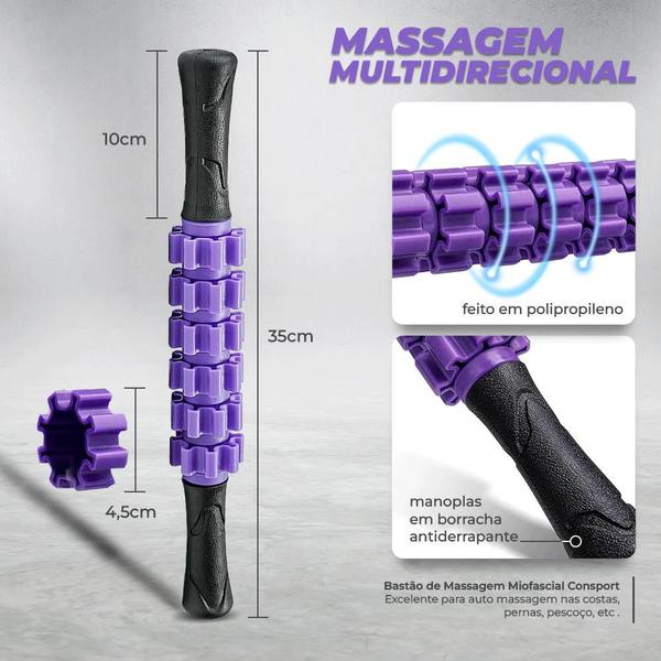 Imagem de Bastão de Massagem e Liberação Miofascial Roxo - Consport