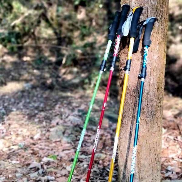 Imagem de Bastão de Trekking Dobrável 5 Seções - Portátil para Acampamento e Caminhadas