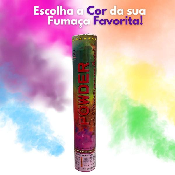 Imagem de Bastão Lança Pó Fumaça Colorido Festa Comemoração Eventos Cor Verde