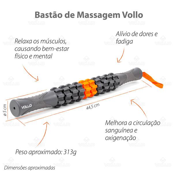 Imagem de Bastão Massagem Relaxamento Dores Musculares Multiuso Liberação Miofascial Vollo