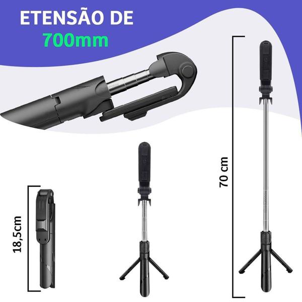 Imagem de Bastão Pau Selfie 2x1 Led Tripé Controle Bluetooth Celular - IT-BLUE