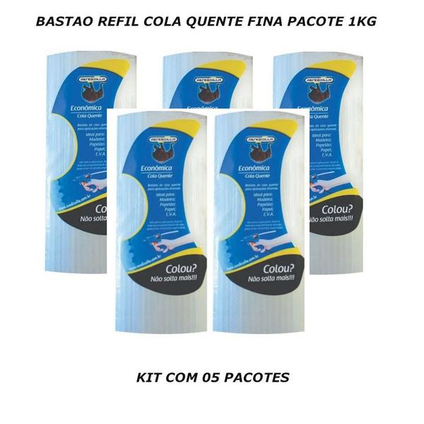 Bastao refil cola quente fina pacote 1kg 5 un - rendicolla Imagem de Bastao refil cola quente fina pacote 1kg 5 un - rendicolla