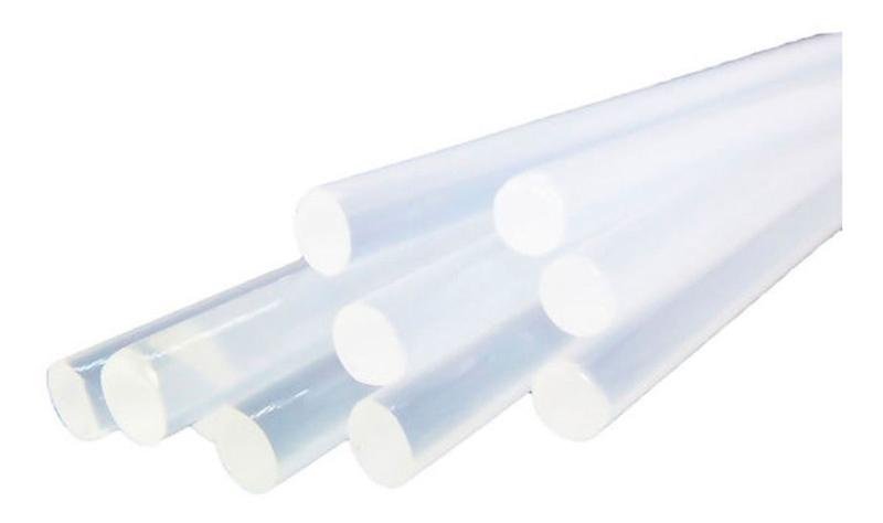 Bastão Refil De Cola Quente Fino - Transparente - 7mm- 10pçs - BRW Imagem de Bastão Refil De Cola Quente Fino - Transparente - 7mm- 10pçs