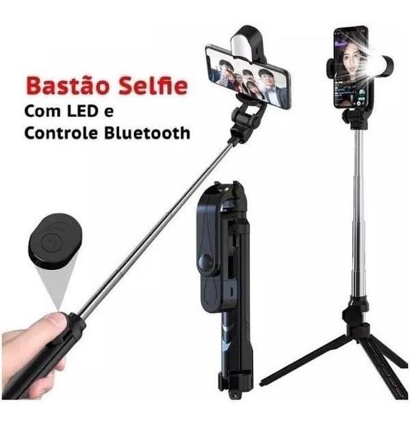 Imagem de Bastão Selfie Tripe Luz Led Bluetooth 69cm