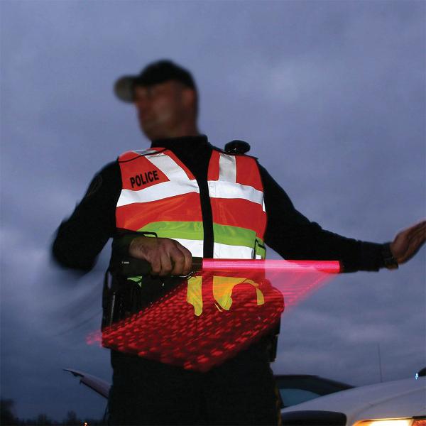 Imagem de Bastao Sinalizador 2 Cores Grande Kit 6 Unidades Led Fluorescente Lanterna Fiscalizaçao Estacionamento Transito Emergencia Sinalizaçao