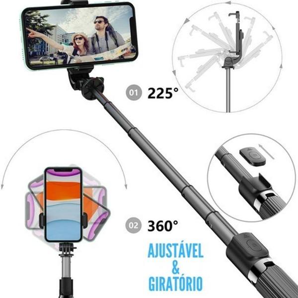 Imagem de Bastão Tripé Bluetooth Mini 360º Pau De Selfie 3 em 1 Celular