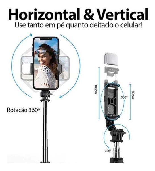 Imagem de Bastão Tripé Bluetooth Mini 360º Pau De Selfie 3em1 Celular