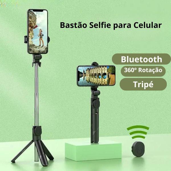 Imagem de Bastão Tripé Mini 360º Pau De Selfie Bluetooth 3em 1 Celular