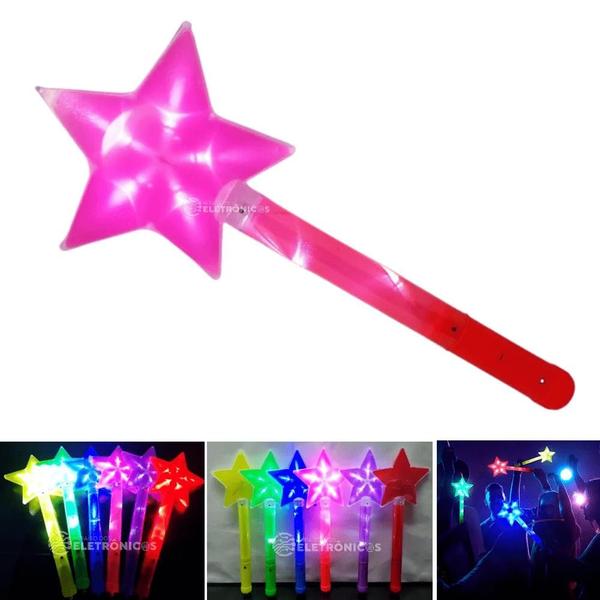 Imagem de Bastão Varinha Mágica Estrela De Led Brilhante Super Festa OK008RO