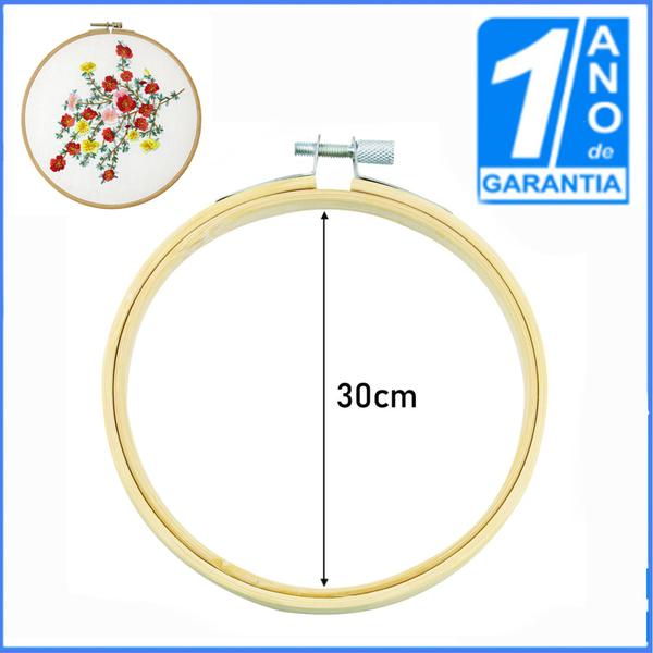 Bastidor Madeira Bambu Com Anel Ajustavel Bordado - 30 Cm - Mobitex Imagem de Bastidor Madeira Bambu Com Anel Ajustavel Bordado - 30 Cm