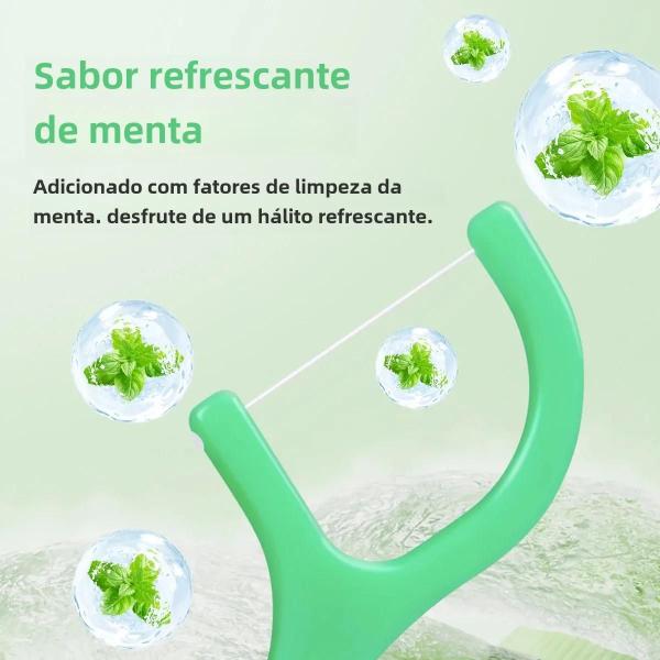 Imagem de Bastões de Fio Dental Descartáveis de Hortelã - 300/150/50 Unidades - Para Remoção de Placa