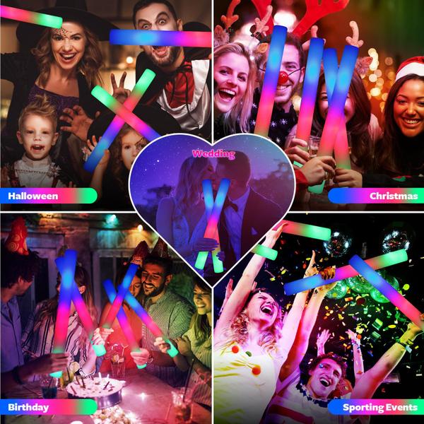 Imagem de Bastões de LED Glow Sticks Wellent - 220 Unidades com 3 Modos para Festas