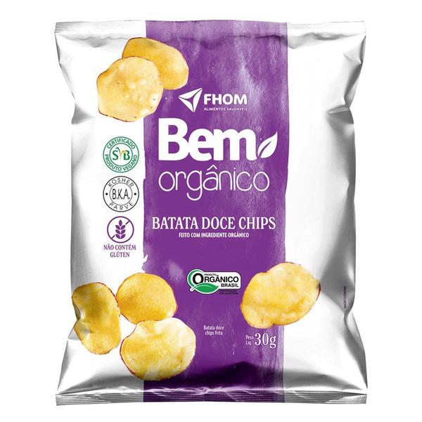Batata Doce Chips Bem Orgânico 30g Vegano Sem Glúten FHOM Imagem de Batata Doce Chips Bem Orgânico 30g Vegano Sem Glúten FHOM