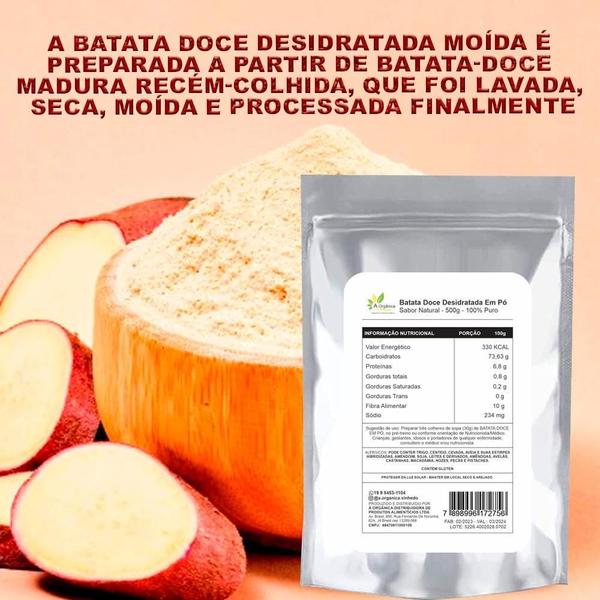 Imagem de Batata Doce Desidratada Em Pó 500G - 100% Puro - À Orgânica