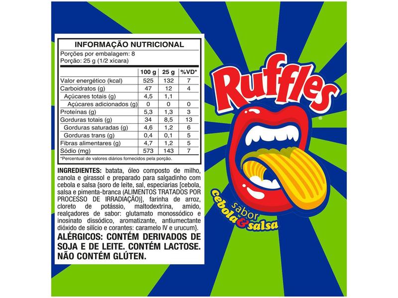 Batata Ruffles Elma Chips Cebola e Salsa 200g Imagem de Batata Ruffles Elma Chips Cebola e Salsa 200g