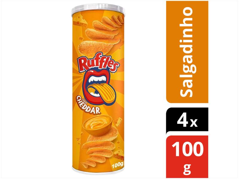 Batata Ruffles Tira Onda Queijo Cheddar 100g - 4 Unidades Imagem de Batata Ruffles Tira Onda Queijo Cheddar 100g