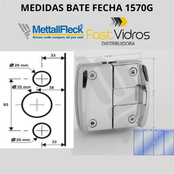 Imagem de Bate Fecha 1570G P/ Janela De Blindex V/v Metal - Fosco