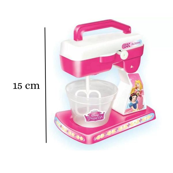 Imagem de Batebolinho Princesas Disney Brinquedo Batedeira Infantil Brincar Casinha Bolo Cozinha Crianças