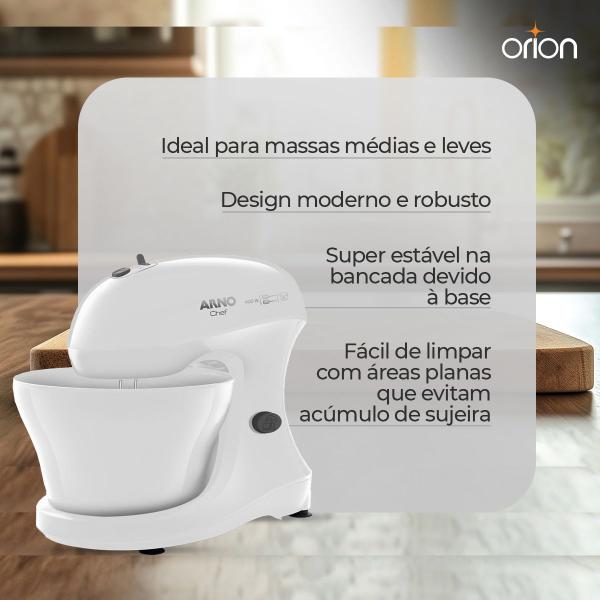 Imagem de Batedeira Arno Chef  400w 5 Litros 5 Velocidades Branca