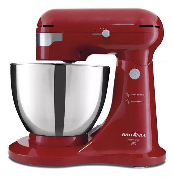 Batedeira Britânia Bbt505v Turbo Inox 500w Vermelha Cor Vermelho 127V - BRITANIA Batedeira Britânia Bbt505v Turbo Inox 500w Vermelha Cor Vermelho 127V - BRITANIA