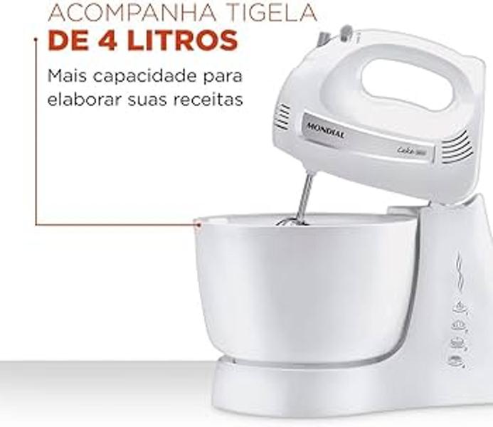 Imagem de Batedeira Cake Premium, Mondial, Branco, 500W, 110V - B-50-W