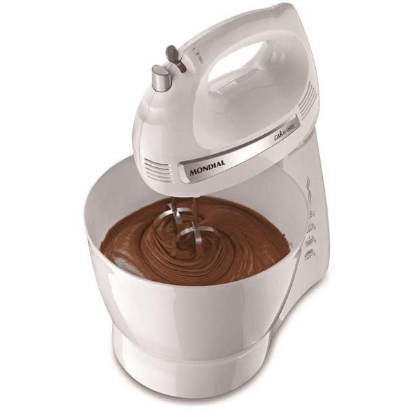 Imagem de Batedeira De Bolo Mondial Cake Inox Branca 500W Turbo 220V