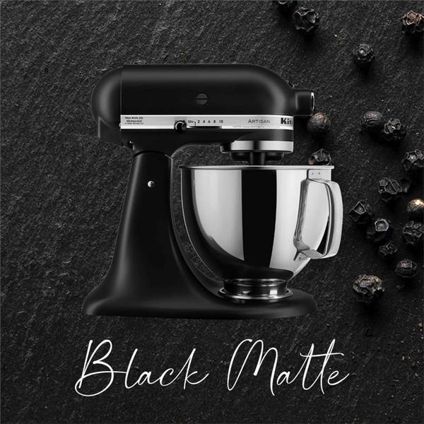 Imagem de Batedeira kitchenaid artisan dosméstico com 10 velocidades 275w 127v black matte kea33cpana