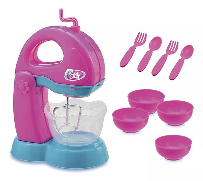 Imagem de Batedeira Le chef Brinquedo Infantil Kit 8 Acessórios