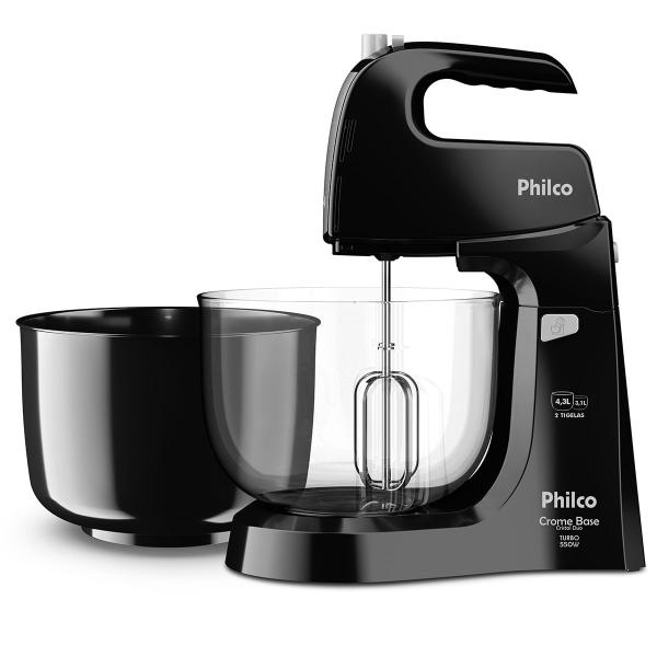Batedeira Philco Crome Base Cristal Duo Turbo Preta 550W Batedeira Philco Crome Base Cristal Duo Turbo Preta 550W