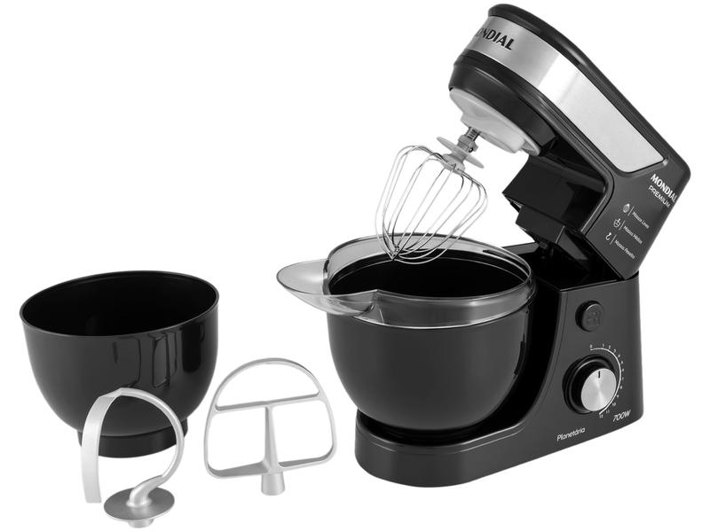 Batedeira Planetária Mondial Preto e Inox 700W - Premium 12 Velocidades Batedeira Planetária Mondial Preto e Inox 700W - Premium 12 Velocidades