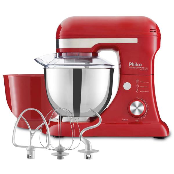 Imagem de Batedeira  Planetária Philco PBP600V Turbo Inox Double Bowl 600W