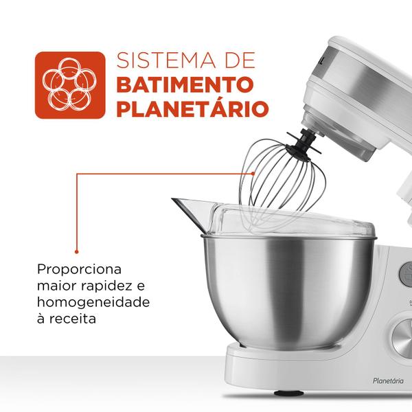 Imagem de Batedeira Planetária Premium Inox Mondial  BP-02P-W-TI