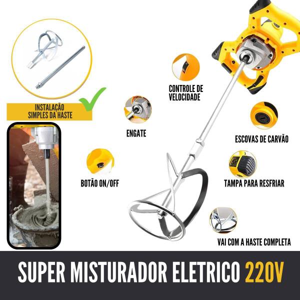 Imagem de Batedor Argamassa Elétrico Tintas Gesso Rejunte 220 1200W