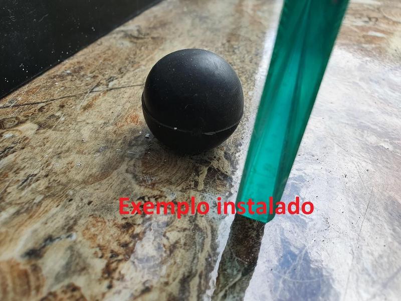 Imagem de Batedor Bola Borracha Marron Porta Vidro Ferro Madeira