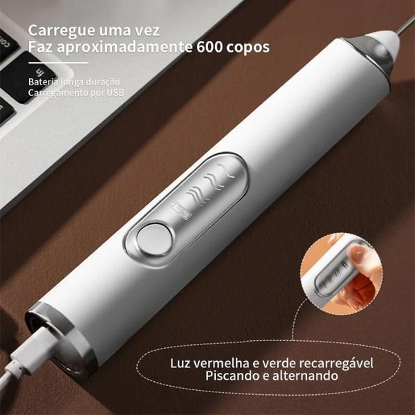 Imagem de Batedor de leite elétrico portátil Mixer Elétrico Recarregavel USB misturador Batedor de Ovos / Leite / Café Batedor