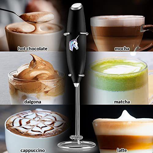 Imagem de Batedor de Leite para Café Clássico com Alça e Botão Mix, Ideal para Cappuccino e Chocolate Quente