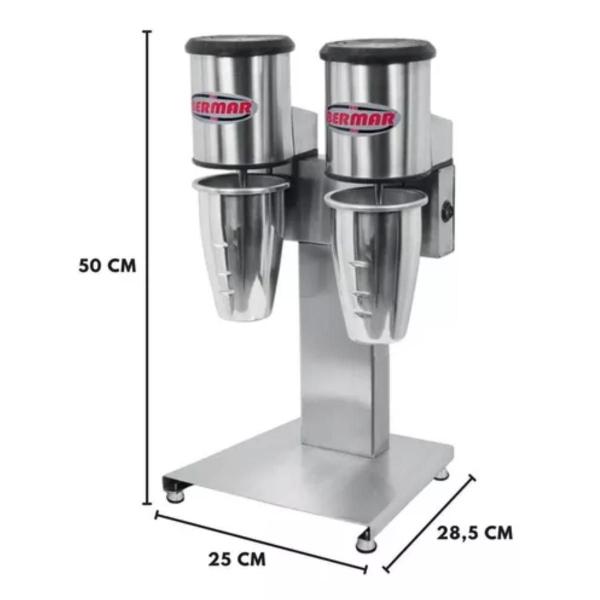 Batedor De Milk Shake Profissional Duplo Inox Bermar 127v Imagem de Batedor De Milk Shake Profissional Duplo Inox Bermar 127v