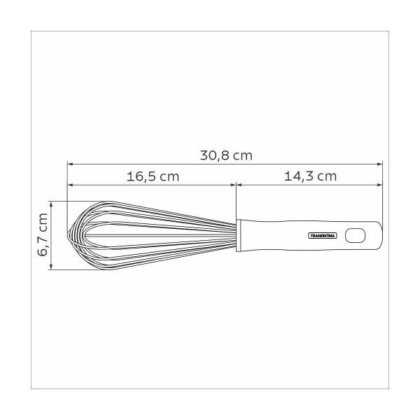 Imagem de Batedor Manual Tramontina Profissional Inox Cabo Branco 30cm