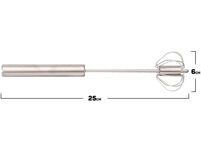 Imagem de Batedor Profissional Manual Misturador De Ovos Claras Em Neve Fouet Em Inox Para Emulsão