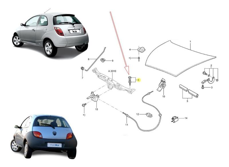 Imagem de Batente Do Capuz Do Motor Valor Da Unidade Courier 1997 A 2013 Ecosport 2003 A 2004