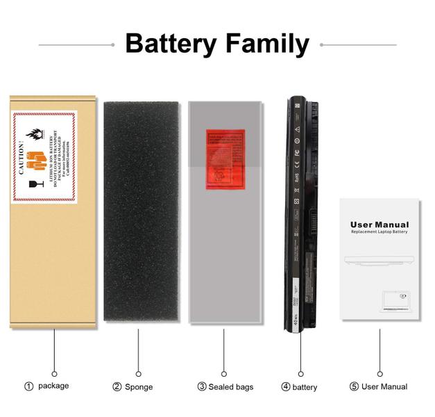 Imagem de Bateria 14.8V 40WH M5Y1K Compatível com Dell Inspiron 15 5559 3567 5100 3531 3000 VN3N0