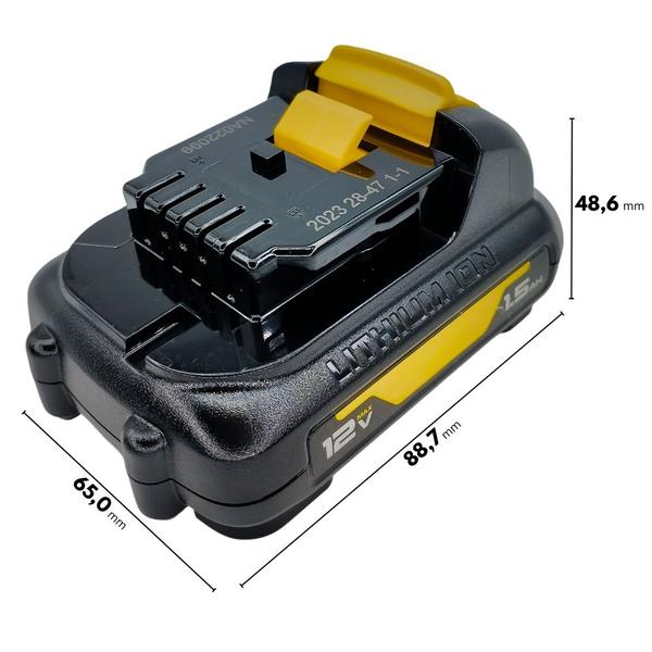 Bateria 1,5Ah 12V DCB120-B2 Compatível com Parafusadeira DeWalt
