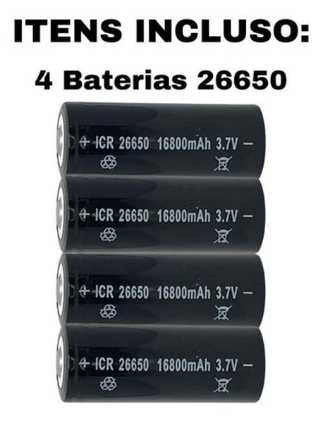 Imagem de Bateria 26650 Recarregável 16800Mah X900 T9 3,7-4,2V