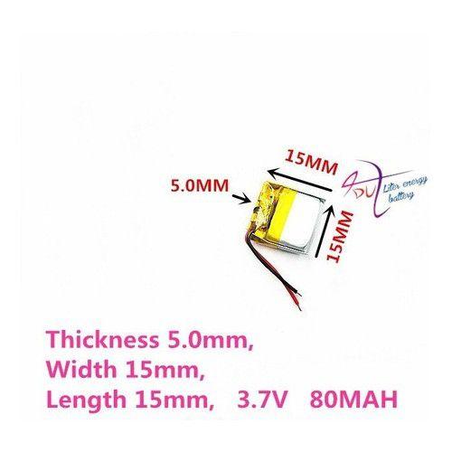 Imagem de Bateria 3,7v 80mah  Fone Ouvido 5mm X 15mm X 15mm